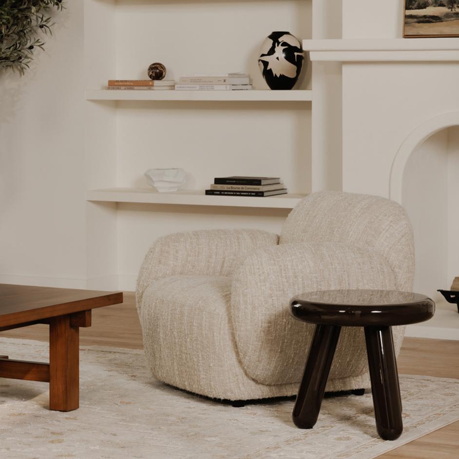 Joy Accent Table Dark Brown Lacquer by Moes Home