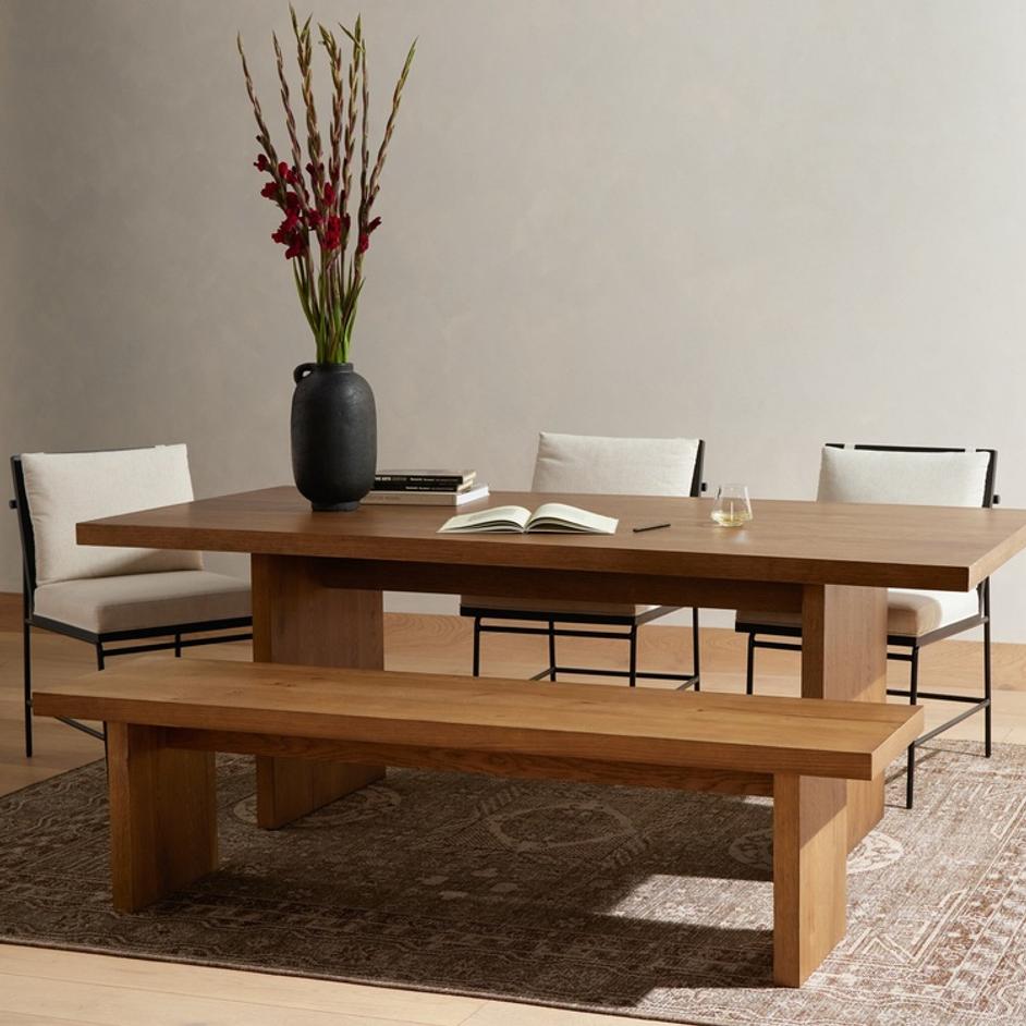 Eaton Dining Table - Amber Oak Resin by Four Hands
