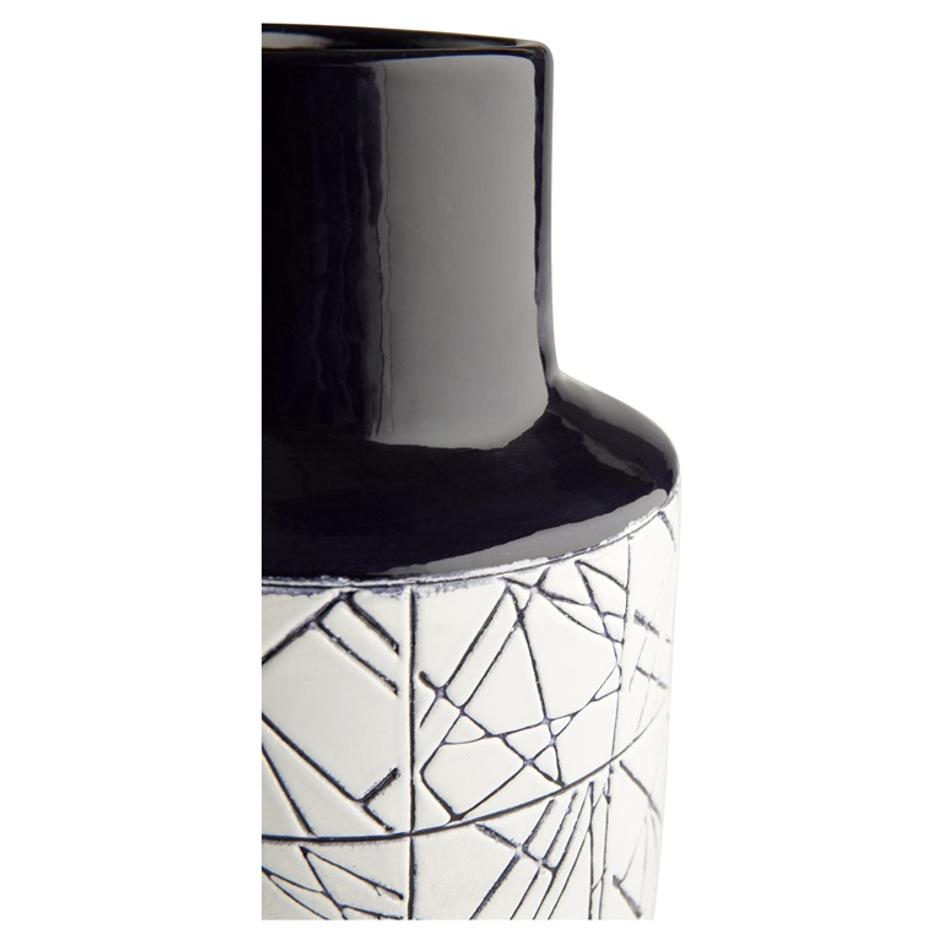 Medium Dark Zenith Vase in Blue and White by Cyan Design
