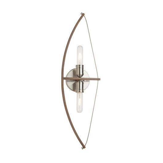 Arco AC11485 Wall Light in Faux Wood & Brushed Nickel by Artcraft
