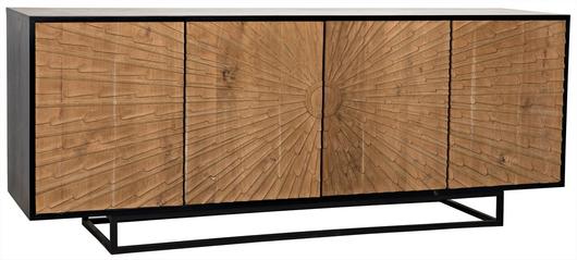 Ra Sideboard, Hand Rubbed Black with Teak by Noir Furniture