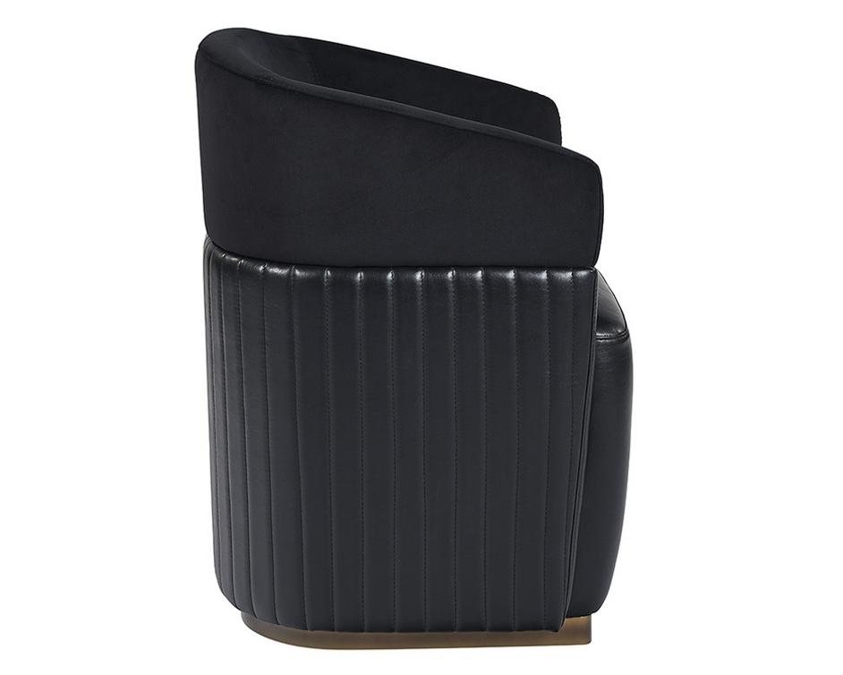 Genval Wheeled Chair - Abbington Black / Cantina Black by Sunpan