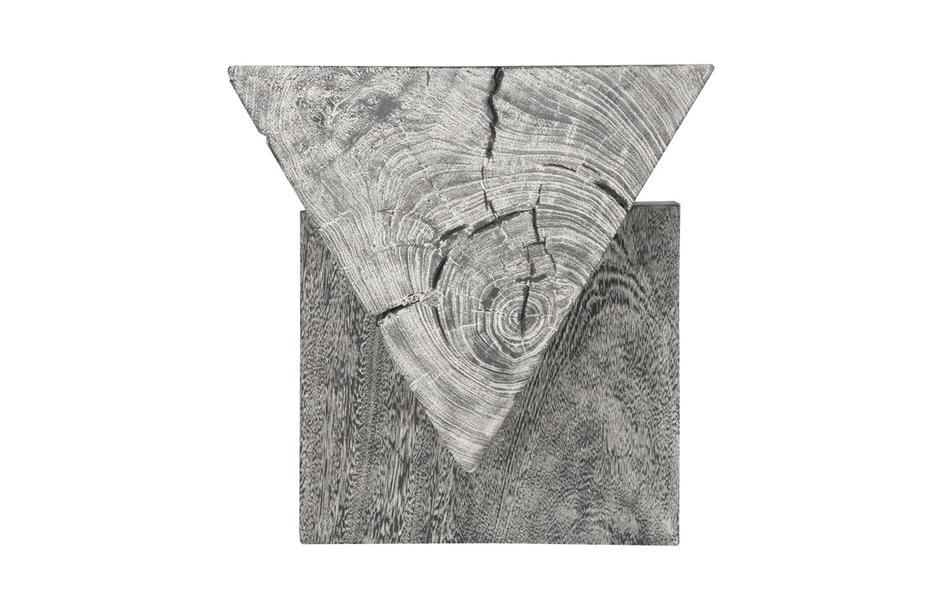 Chamcha Wood Triangle Bench, Grey Stone by PHILLIPS COLLECTION