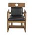 Buraco Teak Armchair with Gloss Finish and Black Leather Upholstery by Noir Furniture