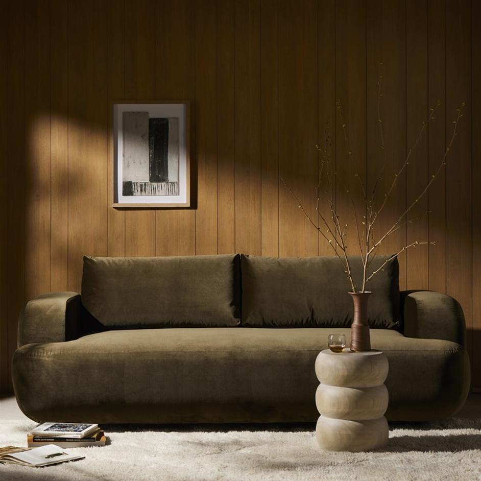 Benito Sofa In 90" In Surrey Olive by FOUR HANDS