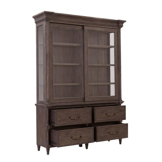 Revival Row Sliding Door Display Cabinet with Storage Drawers by Pulaski Furniture