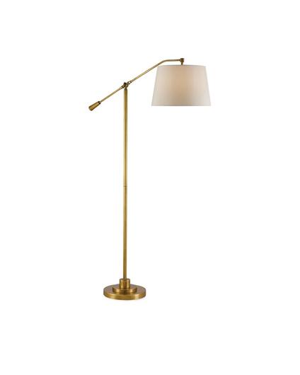 Maxstoke Floor Lamp In Antique Brass by Currey & Company