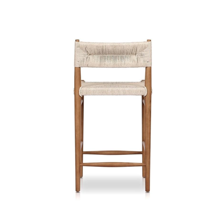 Lomas Bar + Counter Outdoor Stool - Vintage White by Four Hands
