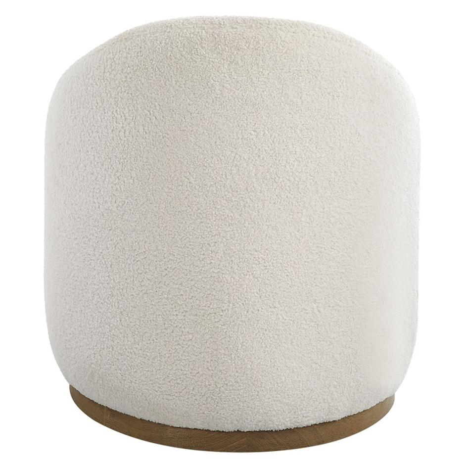 Swirl Swivel Sheepskin Ottoman by Uttermost