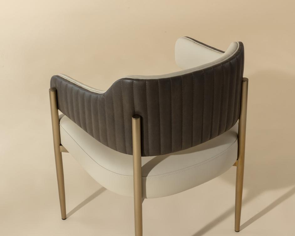 TOVA DINING ARMCHAIR - DILLON CREAM / BRAVO ASH by Sunpan