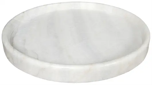 20" Bianco Crown Marble Round Tray by Noir Furniture