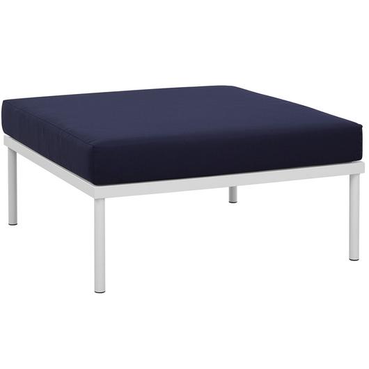 Concord Outdoor Patio Aluminum Ottoman In White Navy by Modway Furniture