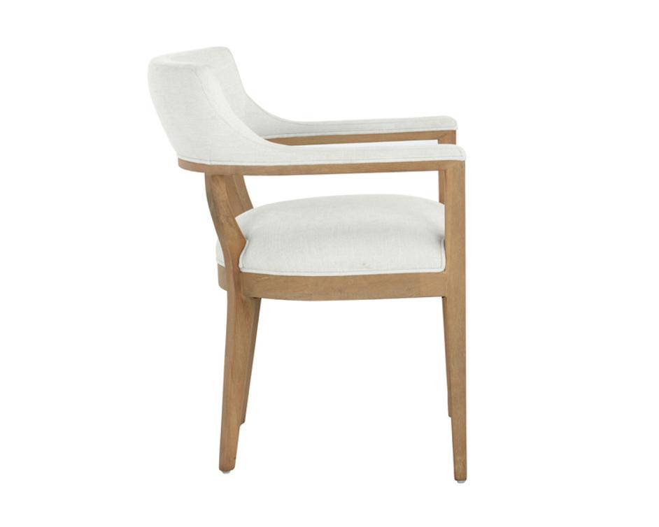 BRYLEA DINING ARMCHAIR - NATURAL - HEATHER IVORY TWEED by Sunpan