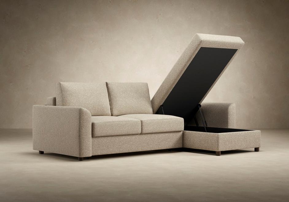 NEAH SOFA BED, CURVED W/LOUNGER, 55"X77" by INNOVATION USA