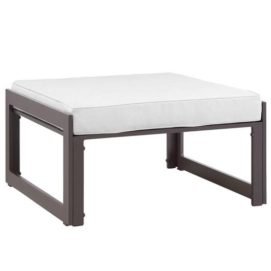 Tyche Outdoor Patio Ottoman In Brown White by Modway Furniture