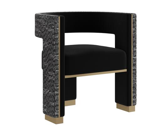 ADAMINA DINING ARMCHAIR - ABBINGTON BLACK / HOBBES NIGHT by Sunpan