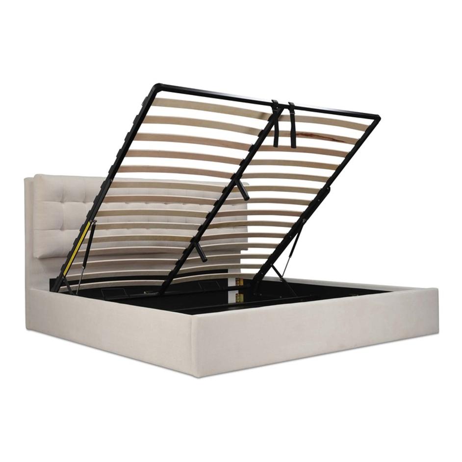 Sebastion King Storage Bed Cream by Moes Home