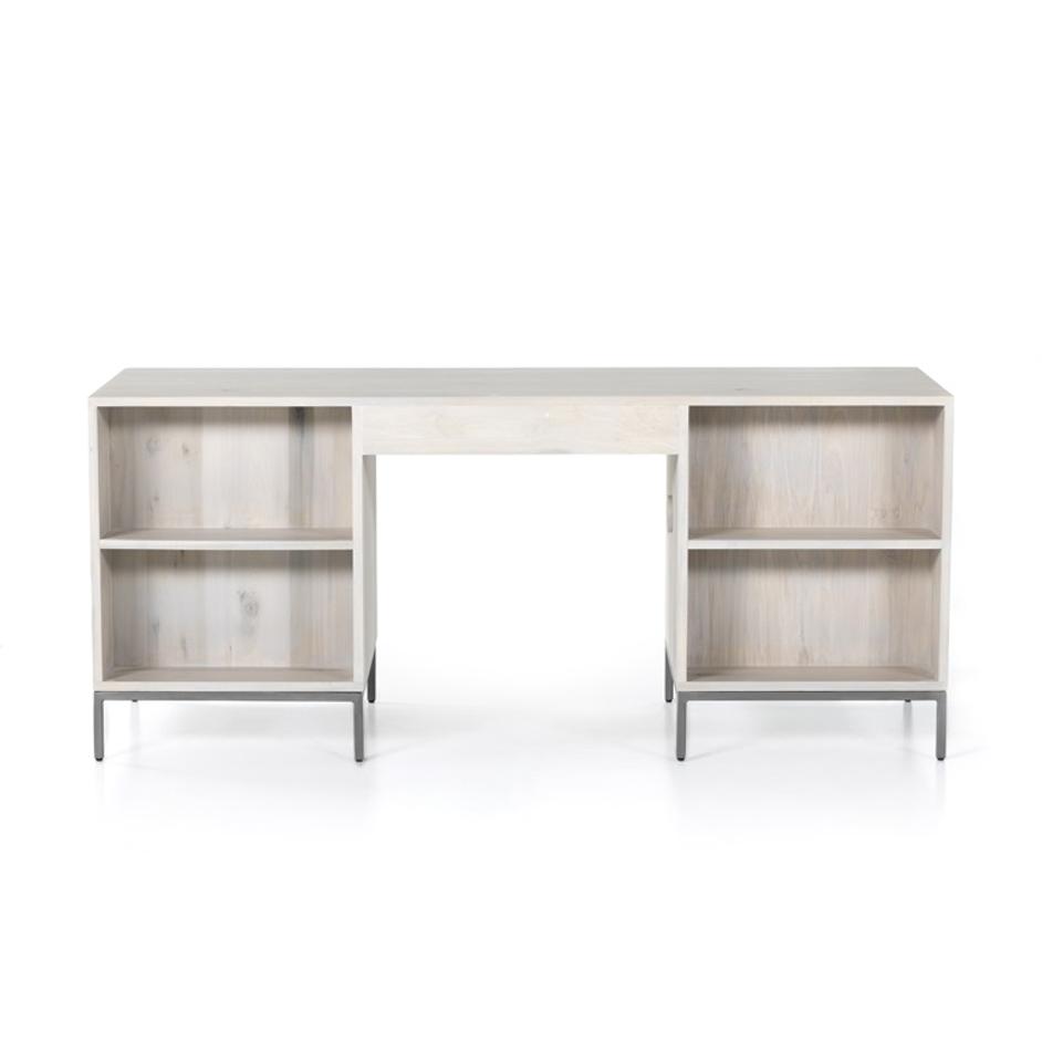 Trey Executive Desk In Dove Poplar by FOUR HANDS