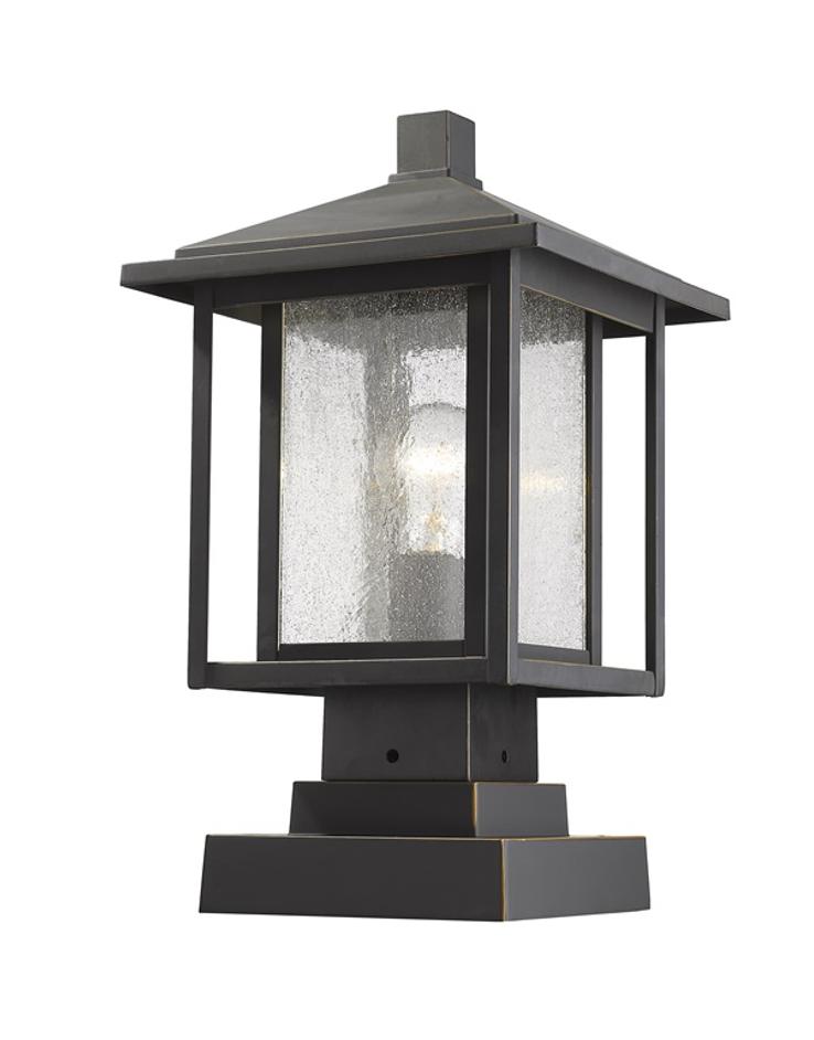 Aspen 1 Light Outdoor Pier Mounted Fixture in Oil Rubbed Bronze Finish by Z-Lite