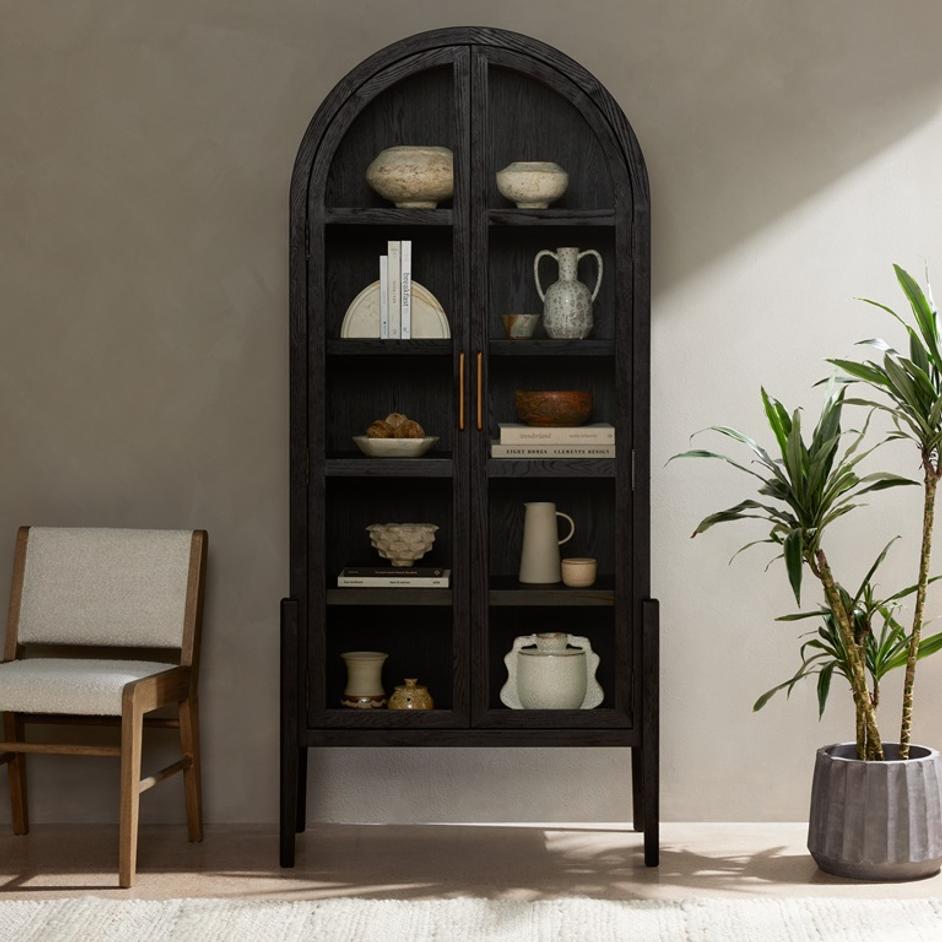 Tolle Cabinet In Drifted Matte Black by FOUR HANDS