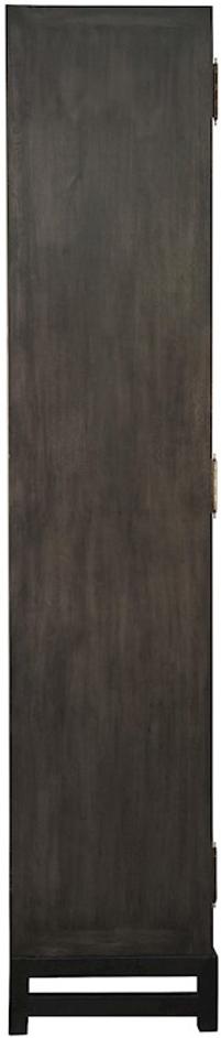 Maharadscha Hutch in Pale Mahogany and Veneer with Matte Black Industrial Steel Base and Brass Pulls by Noir Furniture