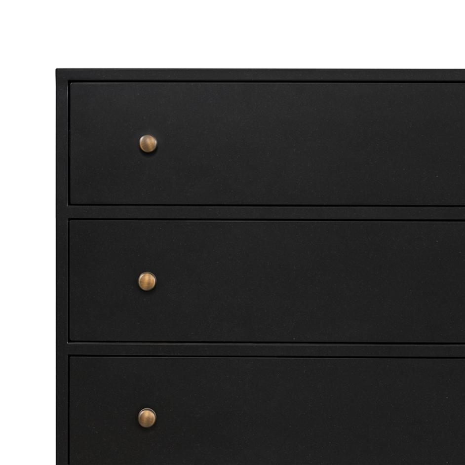 Belmont 8 Drawer Metal Dresser In Black by FOUR HANDS