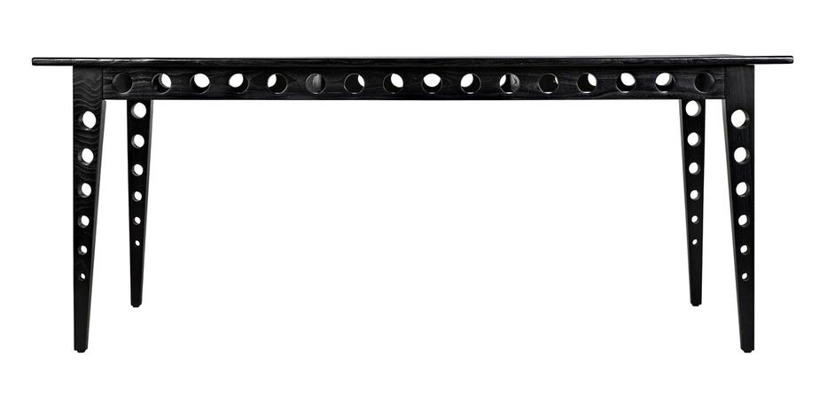 Pericles Sungkai/Mindi and Veneer Table/Desk in Charcoal Black by Noir Furniture