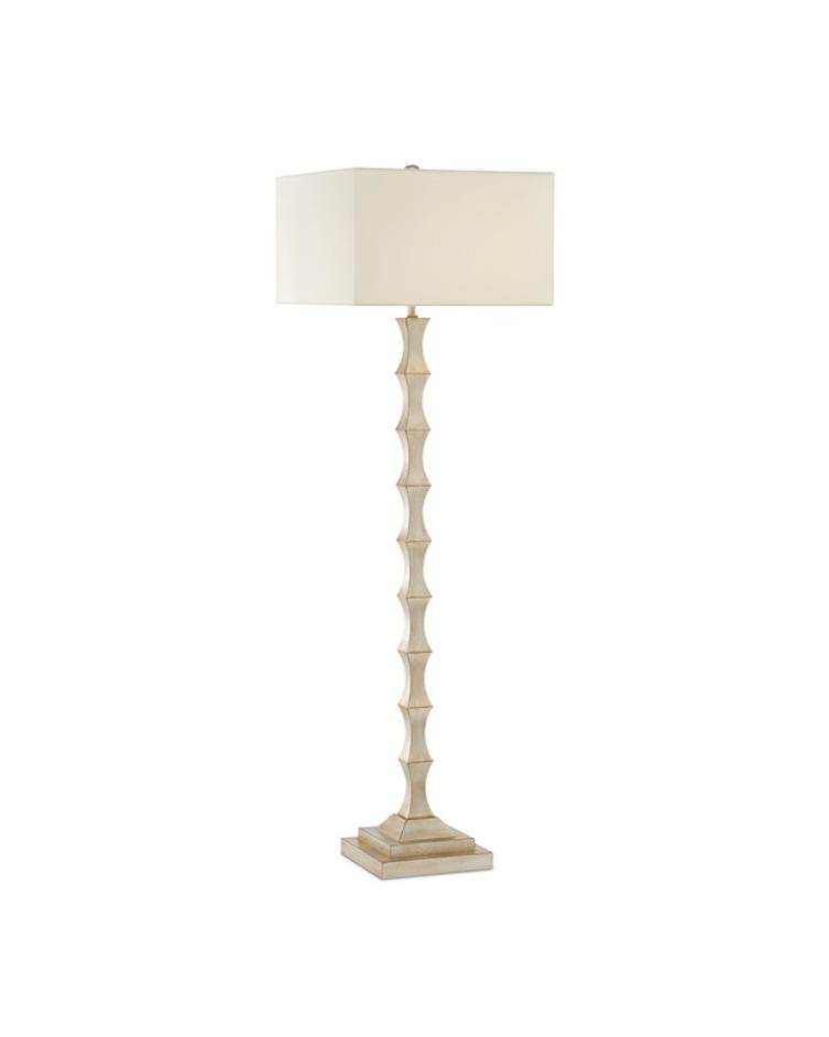 Lyndhurst Floor Lamp In Silver Leaf by Currey & Company