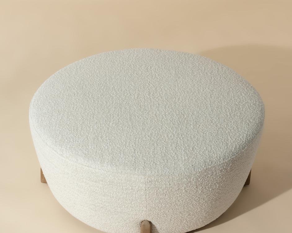 CYAN OTTOMAN - NATURAL - MERINO PEARL by Sunpan