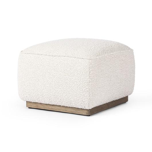 Sinclair Square Ottoman In Knoll Natural by Four Hands