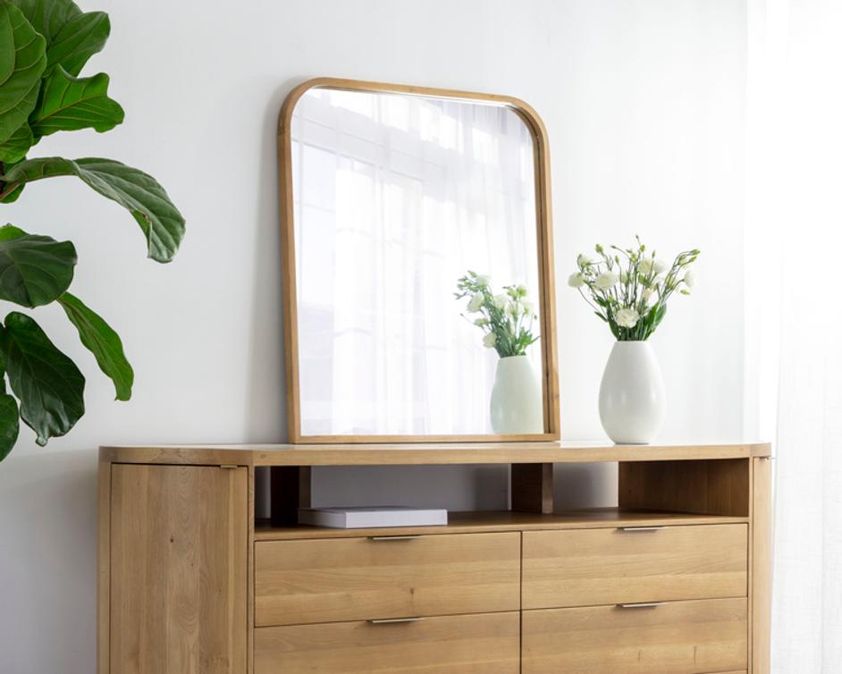 CALABASAS WALL MIRROR - RUSTIC OAK by Sunpan