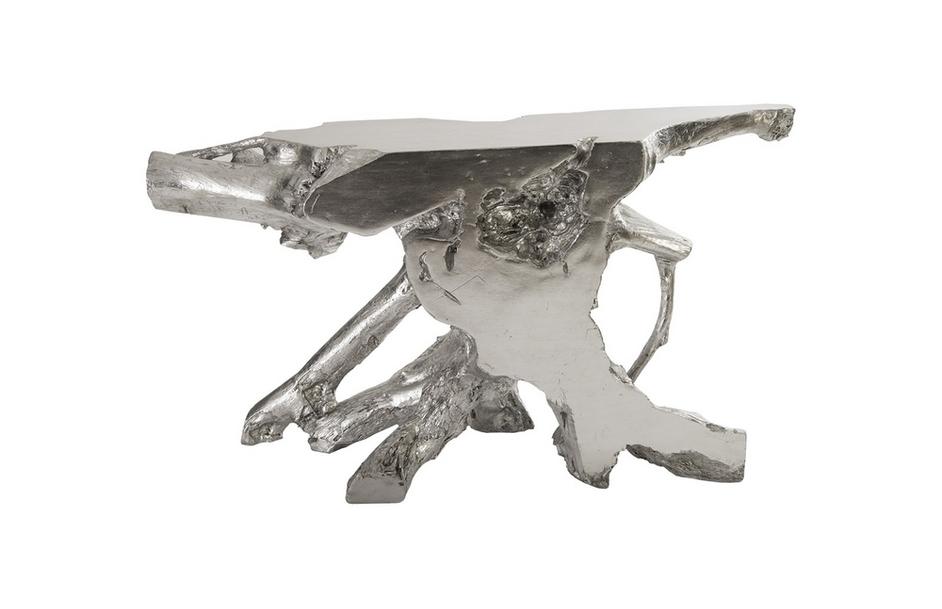 Freeform Console Table B, Silver Leaf by PHILLIPS COLLECTION