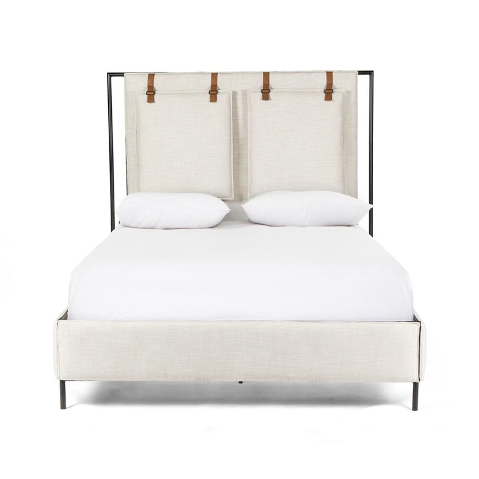 Leigh Bed In Hockney Ivory In King by FOUR HANDS