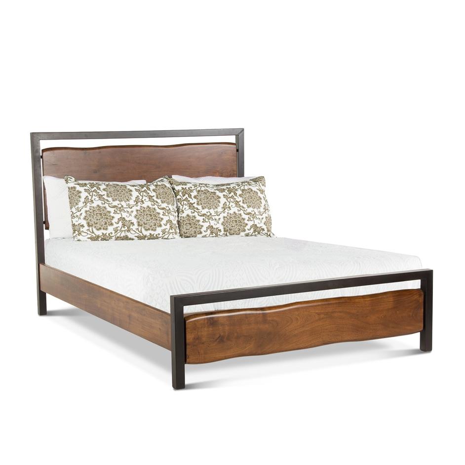 Aspen Acacia Wood Queen Bed in Walnut Finish by Home Trends & Design