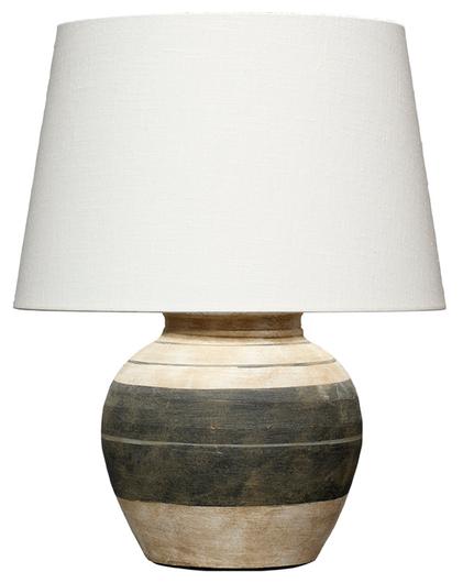 Bernard Ceramic Table Lamp with Linen Shade by Jamie Young