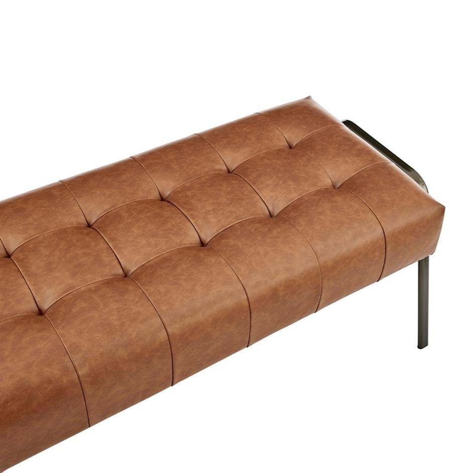 Venturi Tufted Bench In Vintage Cider by New Pacific Direct