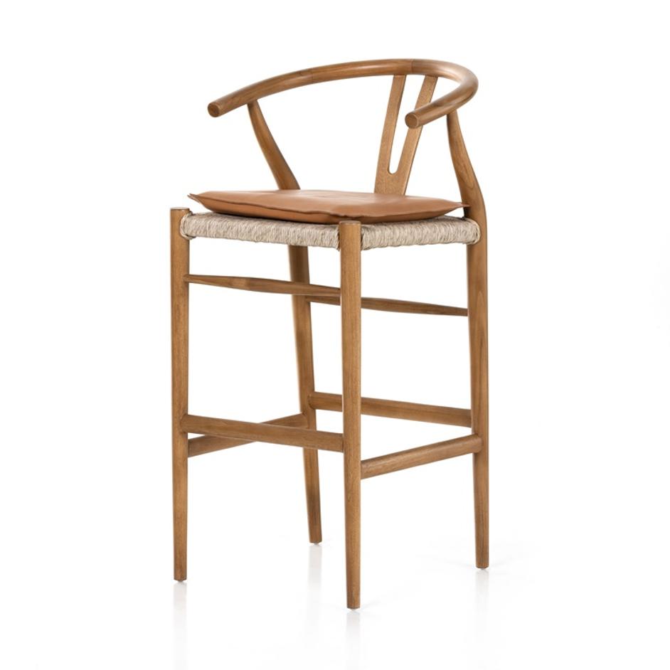 Muestra Stool W Cushion In Natural In Bar by FOUR HANDS