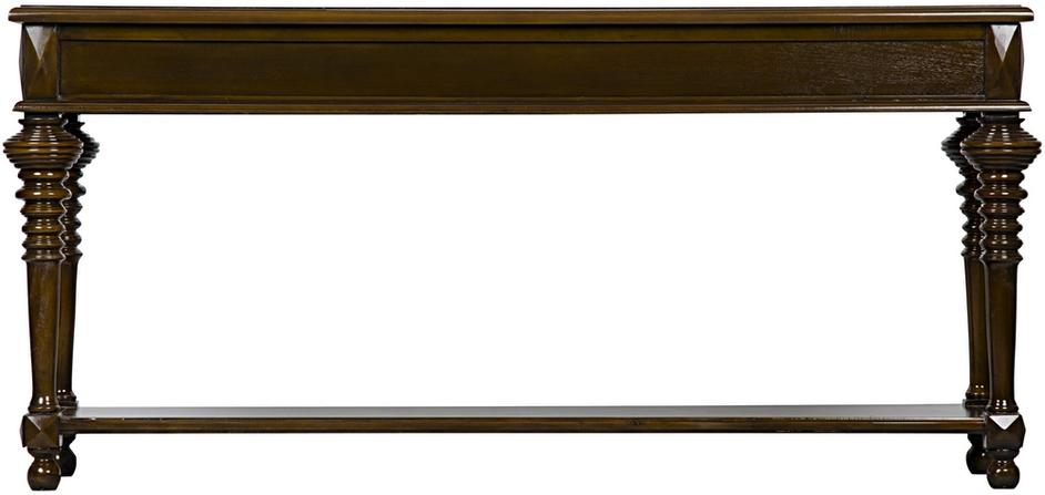 Colonial Birch and Veneer Large Sofa Table in Distressed Brown by Noir Furniture