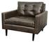 Ritchie Bonded Leather Arm Chair Black Legs In Vintage Dark Brown by New Pacific Direct