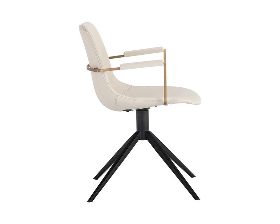 Cassius Swivel Dining Armchair - Dillon Cream by Sunpan