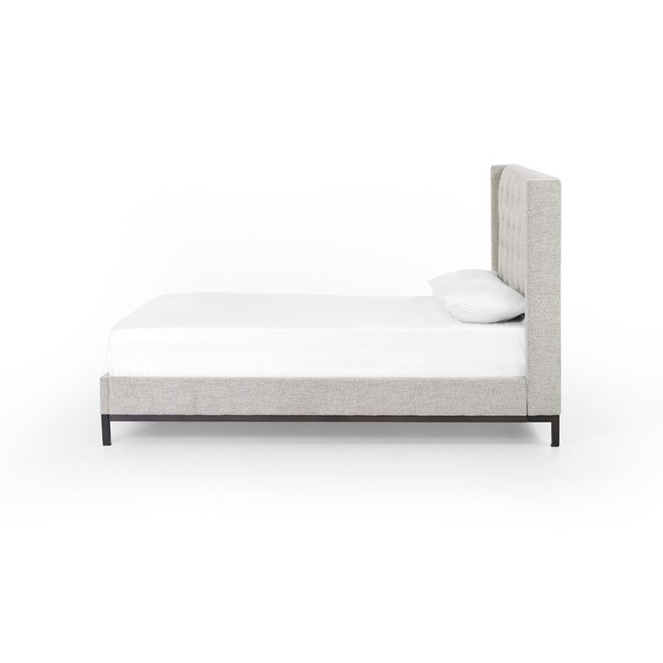 Newhall Bed In 55" In Plushtone Linen In Queen by FOUR HANDS