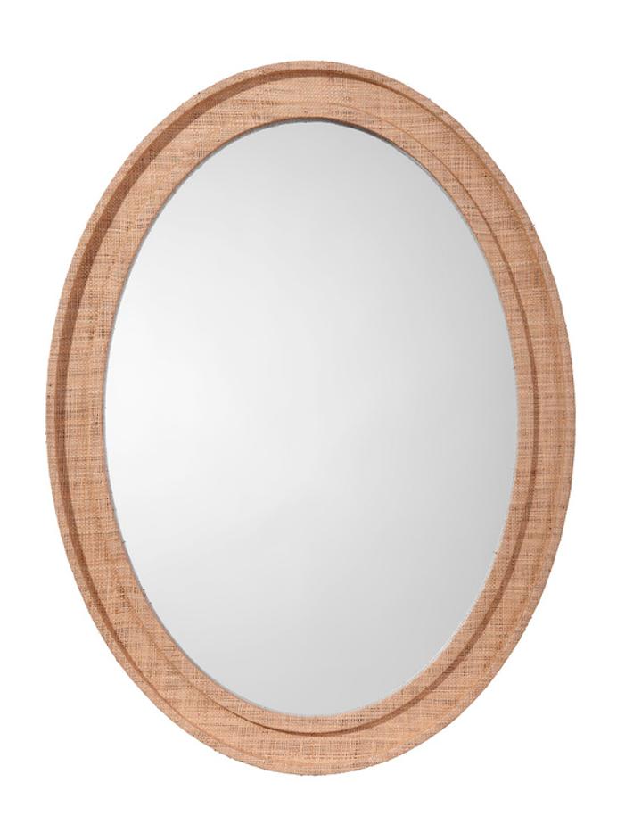 Valley Raffia Oval Wall Mirror, Natural by Jamie Young