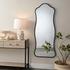 Aurora Wavy Iron Floor Mirror, Black by Jamie Young