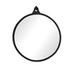 Hyde Round Mirror In Black Aluminum by FOUR HANDS