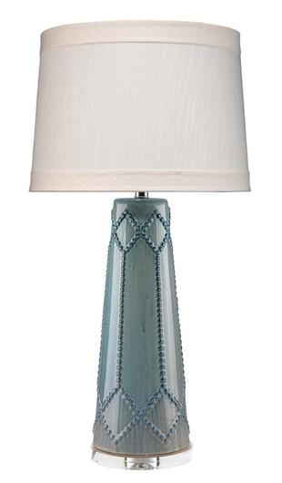 Hobnail Ceramic Table Lamp with Linen Shade by Jamie Young