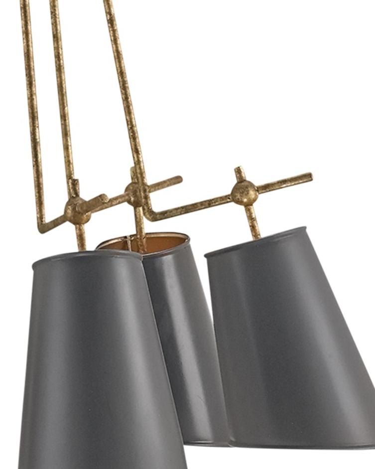 Jean-Louis Chandelier In Old Brass & Marbella Black & Contemporary Gold Leaf by Currey & Company