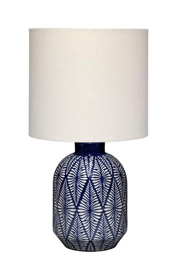 Highland Ceramic Table Lamp with Linen Shade by Jamie Young