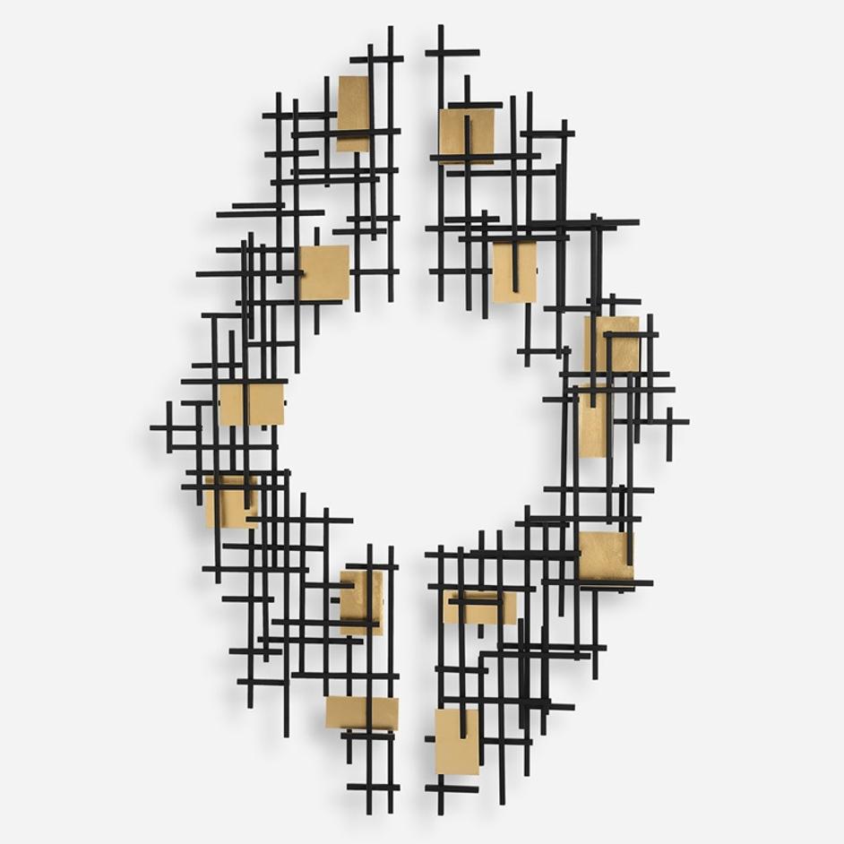 Reflection Metal Grid Wall Decor, S/2 by Uttermost