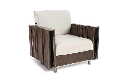 Barcode Club Chair, White Cushion by PHILLIPS COLLECTION
