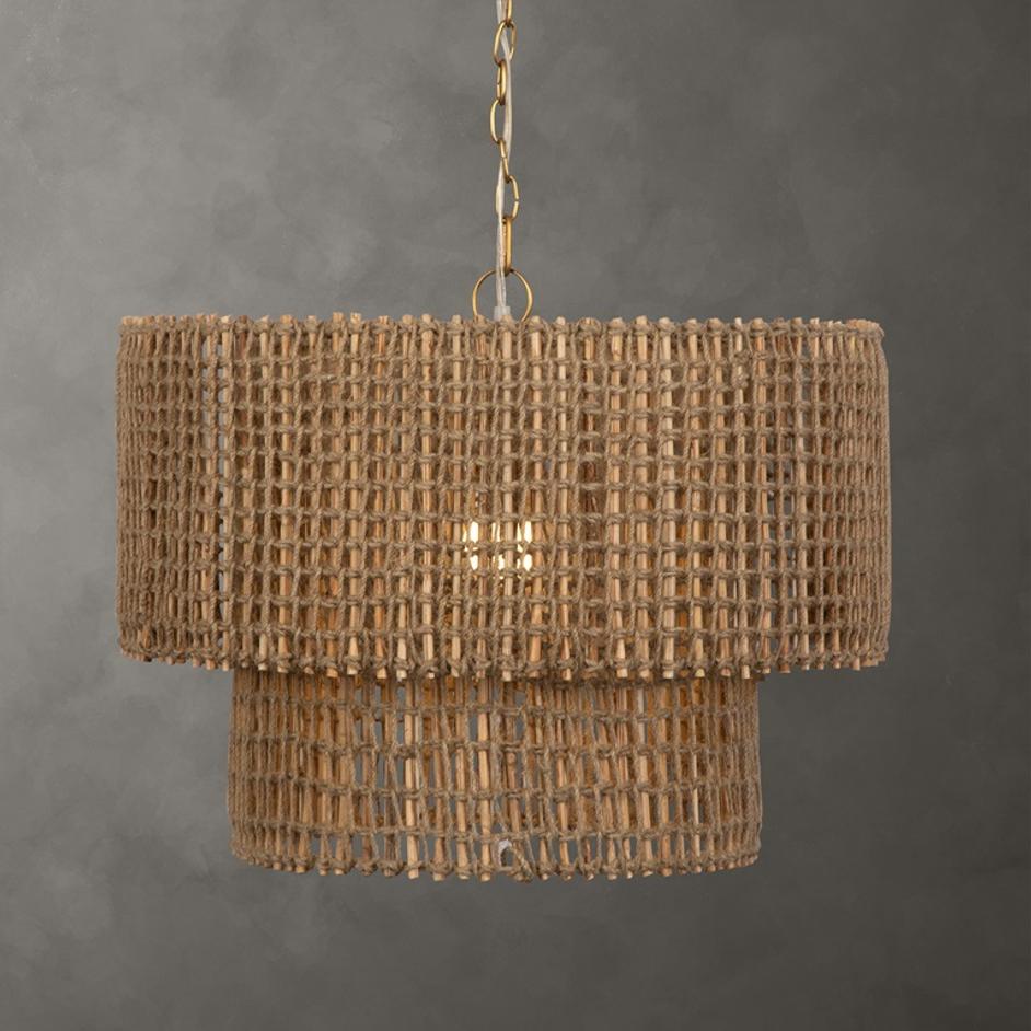 Biswas Woven Jute 1 Light Pendant by Uttermost